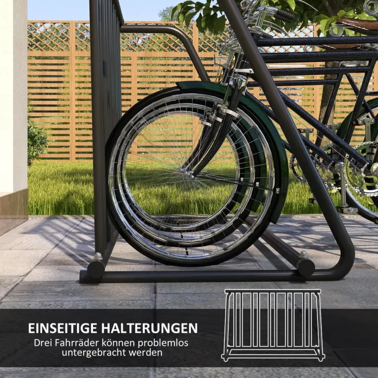 Cykelställ Cykelhållare Svart av Stål 114 x 58 x 75 cm