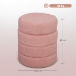 Rund Pall i Teddyfleece upp till 120 kg, Rosa, Ø40x45 cm