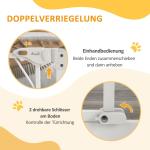 Trappgrind Säkerhetsgrind Vit av Metall för Hundar Automatisk Dörr Borrfri Bom Robust Konstruktion 74-100 cm