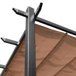 Pergola med Justerbart Tak, Modern Trädgårdspaviljong i Aluminium, Skapar Skugga och Rumskänsla på Uteplatsen, Grå/Brun, 3 x 4 m