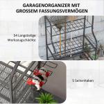 Trädgårdsredskapshållare Kvasthållare Svart av Metall ve Plast för Garage ve Bod Multifunktionellt Ställ 40 kg 77 x 40 x 97 cm