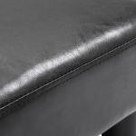 Chesterfield Pallbänk Svart Konstläder och Trä för Vardagsrum och Hall Klassisk Design 40 X 30 X 24 Cm