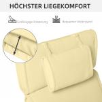 Solstolskudde Trädgårdsstol Kudde Polyester och Bomullsfiber Bekväm och Väderbeständig Krämvit 198 X 53 X 5 Cm