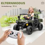 Elbil Barn UTV Grön Plast och Metall för Barn Elektrisk Terrängbil med 2 Motorer och Musikfunktion Rolig och Tuff Design