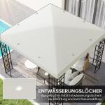 Ersättningstak Paviljongtak Vattentätt Gazebotak Ljusgrå av Oxford Tyg för Trädgård Solskydd och Reservdelar 370 g/m² 3 x 3 m