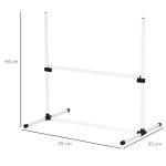 Agility Häckset Hundträning 4 Häck och Slalomstänger Plast för Aktiv Hundträning Vit 99 X 65 X 94 Cm