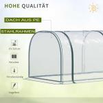 Växthus Stabil Grön Stål Plast för Odling och Plantor med Dörr för Trädgård och Balkong Smidig Modell för Växter 350 x 100 x 80 cm