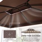 Paviljontak Prisvärd Mörkbrun Polyester för Trädgårdspaviljong som Reservtak för Skydd mot Sol och Regn i Trädgården 3x4m