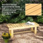 2-Sits Trädgårdsbänk Massivt Trä Vattentät och Hållbar för Balkong Trädgård och Terrass Naturlig 110 X 38 X 35 Cm