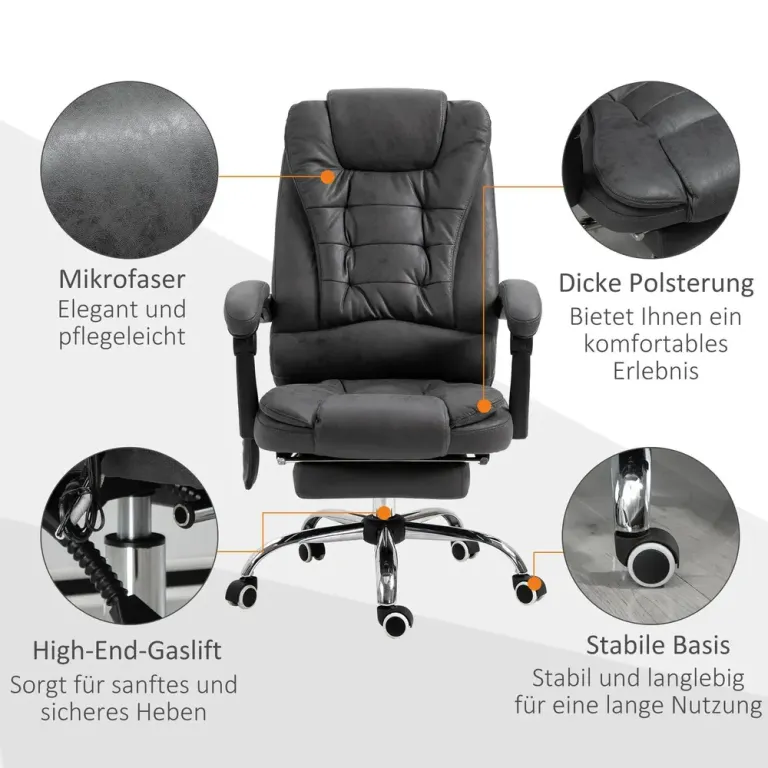 Kontorsstol med Massagefunktion 65 x 160 x 104 cm