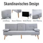 Bäddsoffa Linnetyg Modern 3-Sits Soffa som Bäddas ut Bekväm Gästsäng för Vardagsrummet Ljusgrå 181 X 77 X 72 Cm
