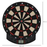 Elektronisk Darttavla, Automatisk Poängsättning, 6 Dart, 30 Darthuvuden, 26 Spel och 185 Träffalternativ för 8 Spelare, Ljudeffekter, Svart, 44 x 39,5 x 2,2 cm