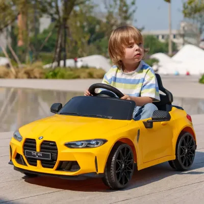 Elbil Bmw M4 för Barn med Fjärrkontroll, Gul