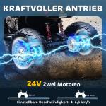 Elektrisk Quad för Barn 24V med 4 Hjul, Strålkastare, USB, MP3, 6,5 km/h, 3-8 År