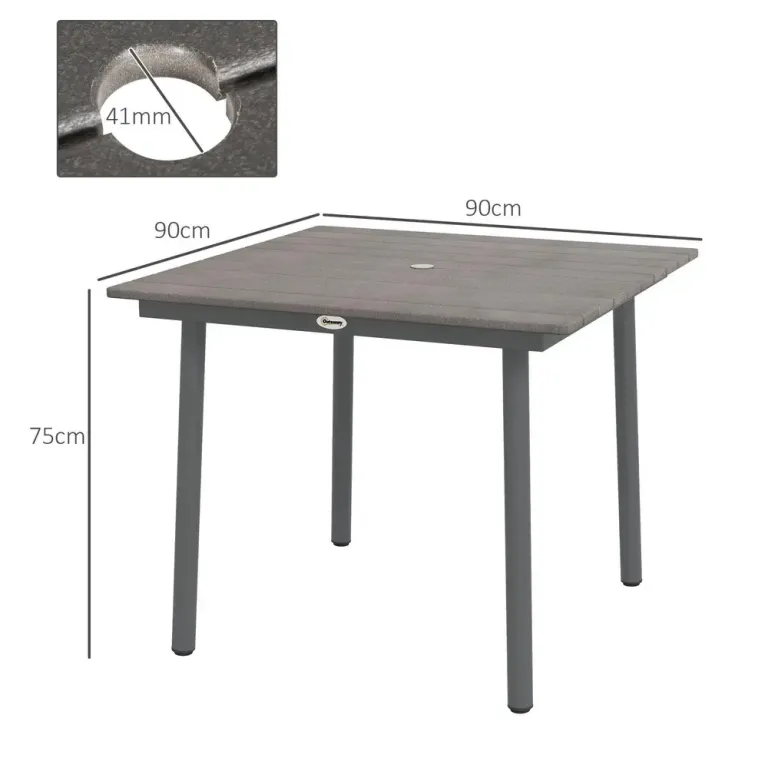 Trädgårdsbord Matbord Mörkgrå av Hdpe 90 x 90 x 75 cm