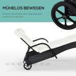 Trädgårdssäng Mobil Solstol med Kuddar Polyrattan och Metall Perfekt Avkoppling i Trädgården Svart 200 X 73 X 30-103 Cm