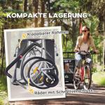 Barnvagn Cykelvagn 2-i-1 Hopfällbar Grå av Tyg och Metall för 2 Barn från 18 Månader Vagn med Bromsar 26,4 kg