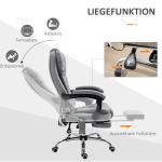 Kontorsstol med Massagefunktion, Ergonomisk Skrivbordsstol med Ligg- och Värmefunktion, Fjärrkontroll, Grå