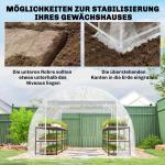 Växthus Tunnel Transparent PE-Plast och Stål för Trädgård Odlingshus med UV-Skydd och Dörr Rymligt och Stabilt Skydd för Odlingar