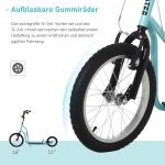 Barnskoter från 5 År Kickboard med Pneumatiska Däck 16/12 Tum Blå 135 X 58 X 88-94 Cm