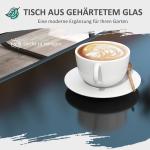 4-delat Trädgårdsset, 2 Fåtöljer, 2-sits Soffa, Glasbord, Andningsbart Tyg, Metallram, Svart