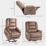 TV-Stol Massagestol Grå av Polyester och Metall för Seniorer Elektrisk Avslappningsstol med Ståhjälp och Värmefunktion 90 x 93 x 110 cm