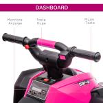 Elektrisk Barnfyrhjuling, Ljus och Musik, upp till 25 kg, Rosa/Svart, 3–6 km/h, 3–5 År