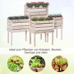 Odlingslåda Hållbar Natur Massivträ för Växter och Blommor i Trädgården Väderbeständig Design för Odling av Grönsaker 50 cm x 30 cm x 60 cm