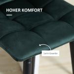 Barstolar, Set med 2, Modern Design, Mjuk Sits, Stålram, Grön, 42 x 47 x 105 cm
