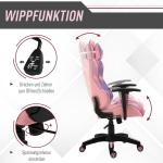 Gaming Chair Ergonomisk Kontorsstol Snurrstol Justerbar Massage Svankkudde Höjdjusterbar Rosa och Lila 69 X 56 X 125,5 Cm