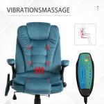 Gamingstol med Massage och Värme, Ergonomisk Kontorsstol i Blått Konstläder, Bekväm Spelstol med Hög Rygg, Blå, 68 x 72 x 110-120 cm, 120 kg