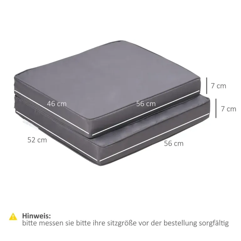 Stolsdynor 2-Pack med Dragkedja 56 X 52 cm, Ljusgrå