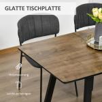 Utdragbart Matbord i Industriell Stil, Robust Köksbord med Metallben, Flexibel Matplats för 6 Personer, Svart/Brun, 120-160 x 80 cm