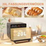 Miniugn Varmluftsfritös Silver av Metall för Matlagning 13 l Ugn med Cirkulerande Luft och 12 Program 40-220 Grader