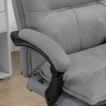 Kontorsstol Skrivbordsstol Mörkgrå av Tyg och Metall för Kontoret Ergonomisk med Massagefunktion Höj och Sänkbar Bekväm