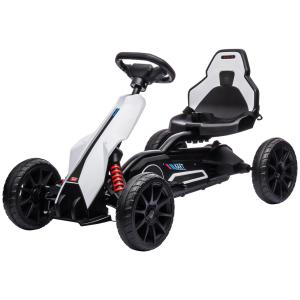 Elektrisk Barnkart, Säkerhetsbälte, Säte med Ryggstöd, Plast och Metall, upp till 5 km/h, Vit