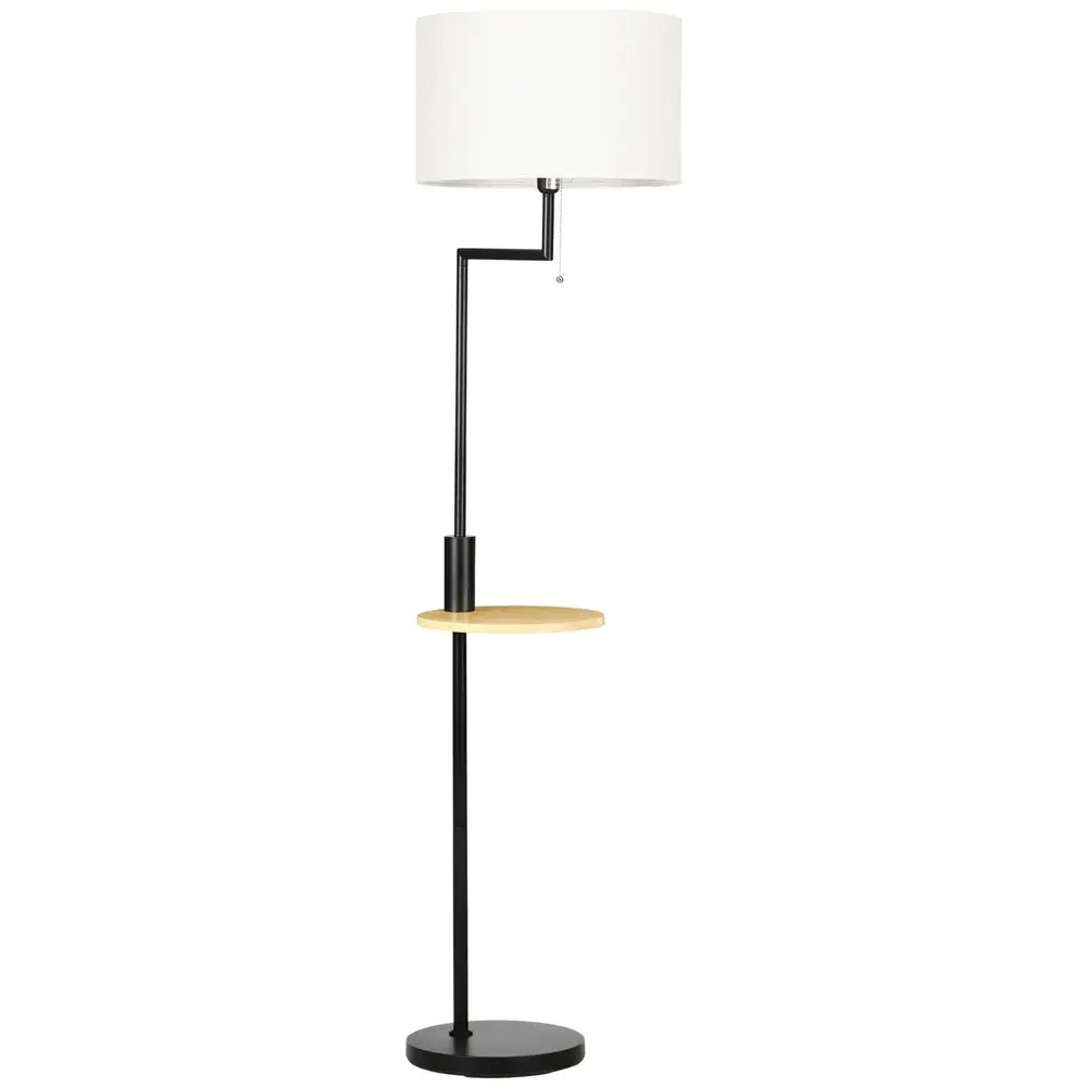 Golvlampa i Bambu med Hylla Natur/Svart