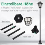 Solar Trädgårdslampa LED Trädgårdslykta 30/60 Lumen Svart Plast för Trädgård och Terrass Ø26,5 X H177 Cm