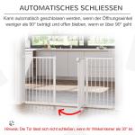 Säkerhetsgrind Hundgrind Vit av Metall för Husdjur Justerbar Trappgrind med 3 Förlängningar Ingen Borrning 74-147,5 cm
