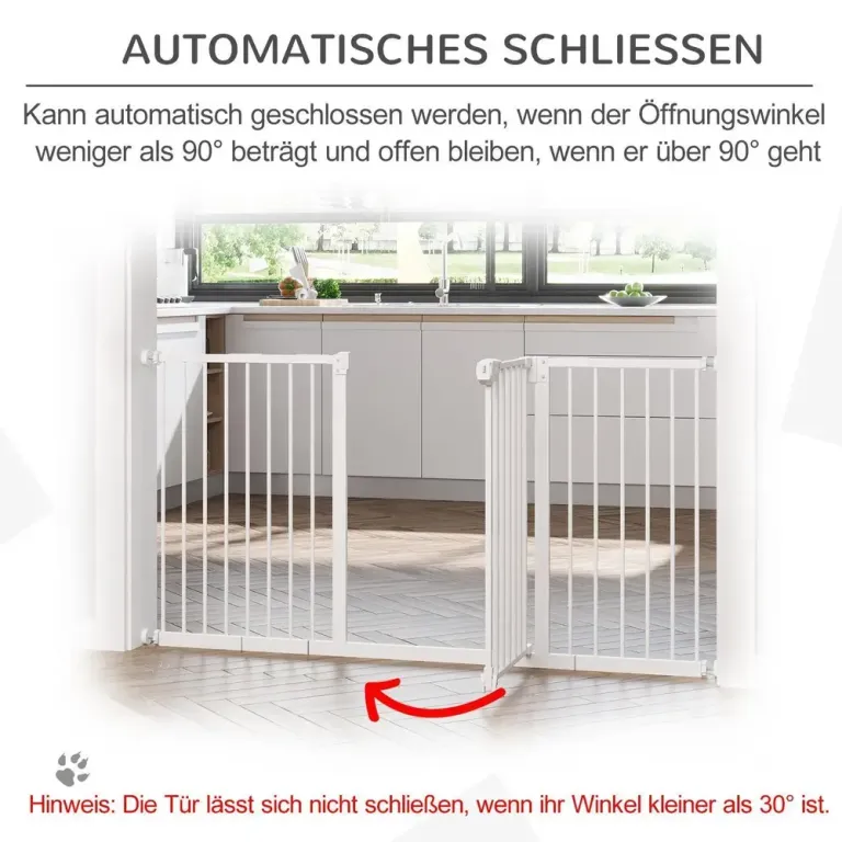 Hundgrind Vit av Metall för 74-147,5 cm