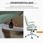Ergonomisk Kontorsstol i Grönt Tyg, Justerbar Skrivbordsstol med Vippfunktion, Bekväm Arbetsstol för Hemmakontor, Grön, 62 x 69 x 92-100 cm