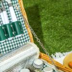 Picknickfodral i Pilträ för 2 Personer med Isolerat Kylfack och Bestickset, Ljusbrun