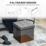 Hopfällbar Förvaringspall med Förvaringslåda i Skum och MDF, Grå