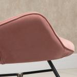 Amningsstol med Gungfunktion, Bekväm Gungstol i Rosa Sammet, Ergonomisk Fåtölj för Sovrum och Barnrum, Rosa, 84 x 70 x 96 cm