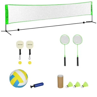 Badmintonset med 2 Racketar och Nät, Flerfärgad