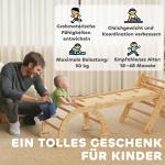 Klätterställning Trä Inomhus 7 i 1 Natur Trä för Barnrum och Lekrum Montessori-inspirerad Leksak med Rutschkana och Stege Pedagogisk 1.5 till 4 År