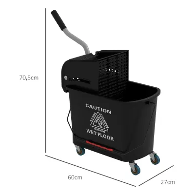 Städvagn Torkvagn med Press Svart av Plast och Metall