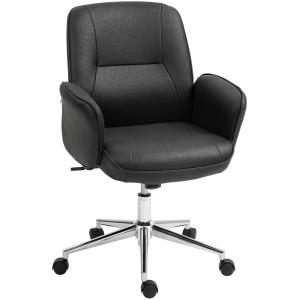 Kontorsstol Skrivbordsstol med Vippfunktion Svart av Mikrofiber för Kontor och Arbetsrum Ergonomisk Snurrstol 120 kg 67 x 69 x 92-102 cm