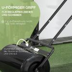 Gräsmattrulle med U-Handtag 32 Cm Diameter 38 L Vatten eller 62 Kg Sand Metall Svart 57 X 32,5 X 107 Cm