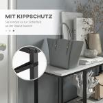 Konsolbord Hallbord Vit av Stål för Vardagsrum och Hall med 2 Plan och Tippskydd Modern Design Sidobord Soffbord 100 x 30 x 80 cm